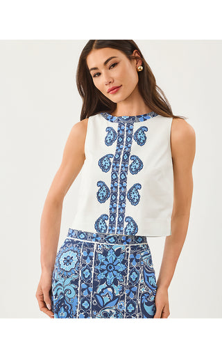 Annaleese Sleeveless Top - Low Tide Navy The Casbah Engineered
