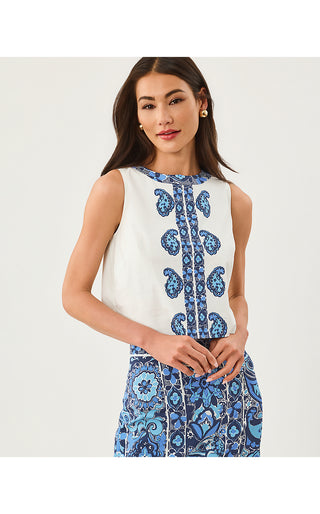 Annaleese Sleeveless Top - Low Tide Navy The Casbah Engineered