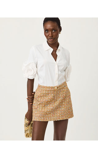 Colette Boucle Mini Skort - Iced Latte Golden Age Eyelash Boucle