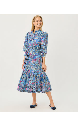 Drena Midi Dress - Multi Paisley Parade Engineered