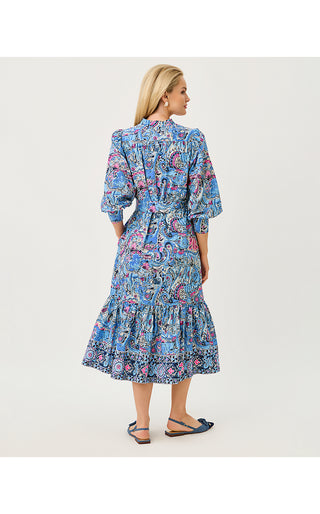 Drena Midi Dress - Multi Paisley Parade Engineered