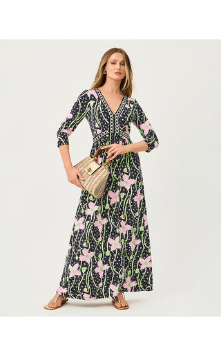 Harlynn Maxi Dress - Onyx Blushing Blooms Engineered