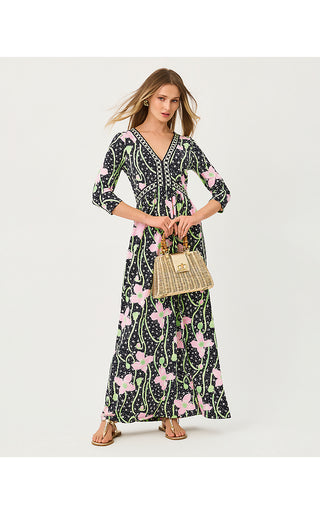 Harlynn Maxi Dress - Onyx Blushing Blooms Engineered