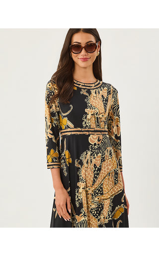 Solana Maxi Dress - Onyx Oversized Striped Safari Engineered