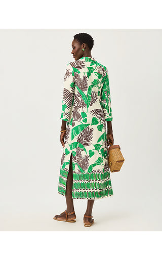UPF 50+ Mandi ChillyLilly Midi Dress - Vanilla Spice Oversized Hide And Leaf Engineered