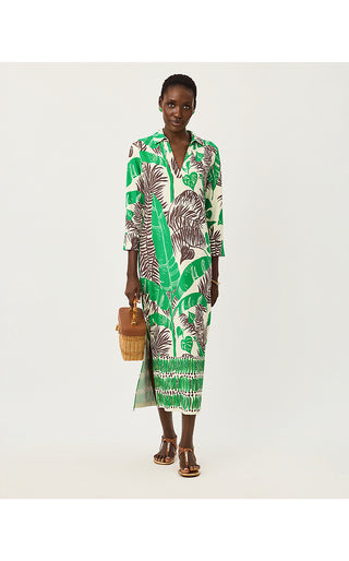 UPF 50+ Mandi ChillyLilly Midi Dress - Vanilla Spice Oversized Hide And Leaf Engineered