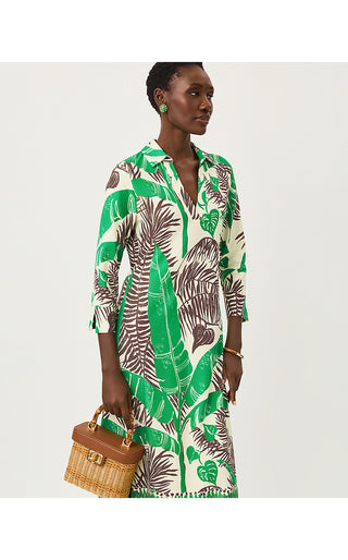 UPF 50+ Mandi ChillyLilly Midi Dress - Vanilla Spice Oversized Hide And Leaf Engineered