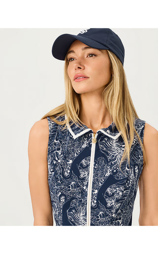 UPF 50+ Luxletic Catarina Dress - Low Tide Navy Lil Palm Prowl