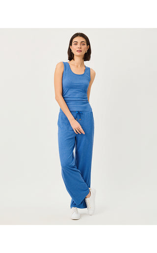 UPF 50+ Marsaille Scoop Neck Tank Top - Heathered Merriweather Blue