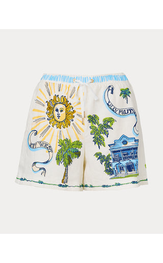 Croix Linen Short - Coconut Key West Toile Engineered