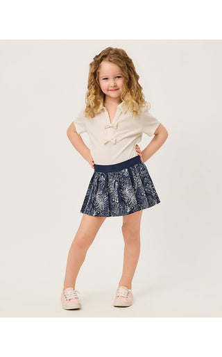 UPF 50+ Girls Luxletic Mini Frida Sleeved Polo - Coconut