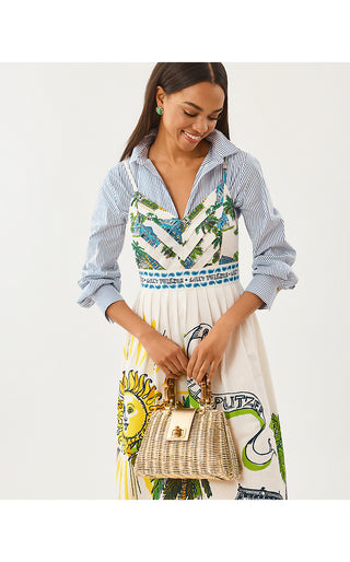 Wendley Midi Dress - Coconut Oversized Key West Toile Engineered