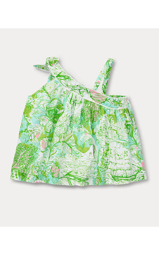 Girl's Tessa One Shoulder Top - Resort White Ship To Shore | Lilly x Janie & Jack