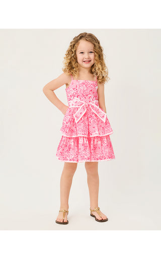 Girl's Ambie Ruffle Dress - Conch Shell Pink Burst Of Joy | Lilly x Janie & Jack