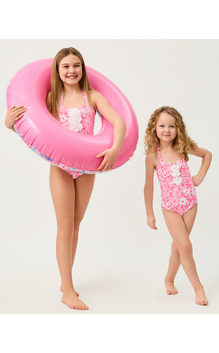 Girl's Maddie Flower Swimsuit - Conch Shell Pink Burst Of Joy | Lilly x Janie & Jack