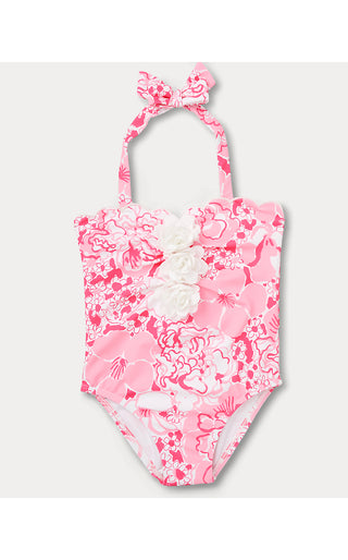 Girl's Maddie Flower Swimsuit - Conch Shell Pink Burst Of Joy | Lilly x Janie & Jack