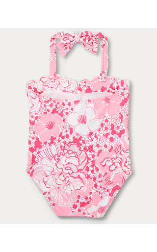 Girl's Maddie Flower Swimsuit - Conch Shell Pink Burst Of Joy | Lilly x Janie & Jack