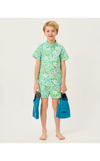 Boy's Lavin Button Down - Mint Condition Burst Of Joy | Lilly x Janie & Jack