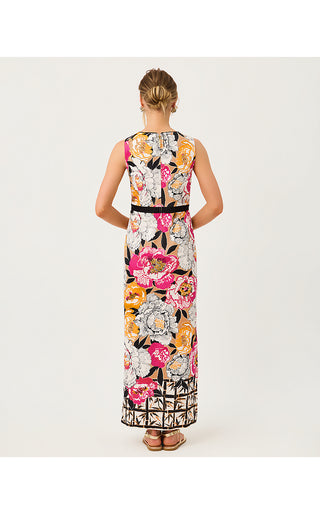 Saybine Stretch Maxi Shift Dress - Iced Latte Peony Perfection Engineered
