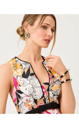 Saybine Stretch Maxi Shift Dress - Iced Latte Peony Perfection Engineered