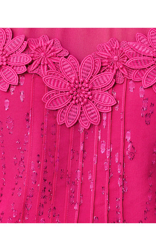 Gail Silk Top - Berry Bouquet Fish Clip Chiffon