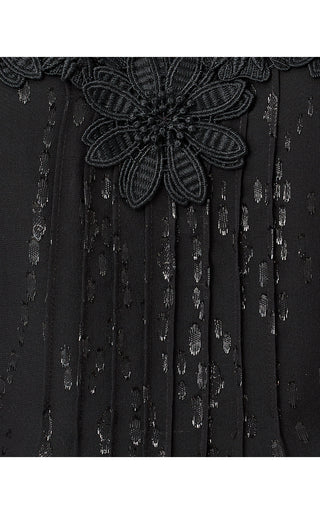 Gail Silk Top - Noir Fish Clip Chiffon