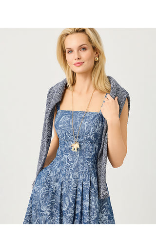 Calloway Midi Dress - Indigo All Day Chambray Paisley Parade Pigment