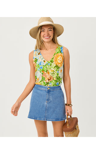 Colette Stretch Denim Mini Skirt - Medium Wash
