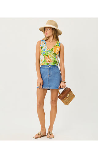 Colette Stretch Denim Mini Skirt - Medium Wash