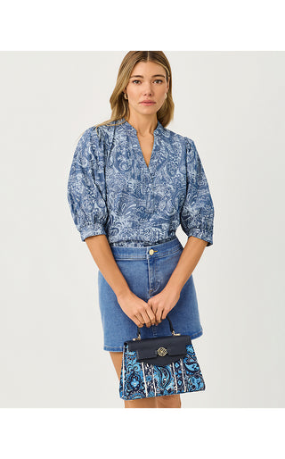 Mialeigh Top - Indigo All Day Chambray Paisley Parade Pigment