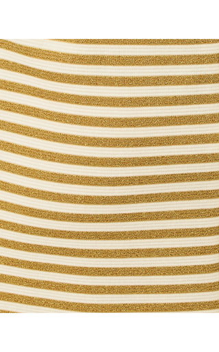 Fallon Dress - Gold Metallic Ottoman Stripe