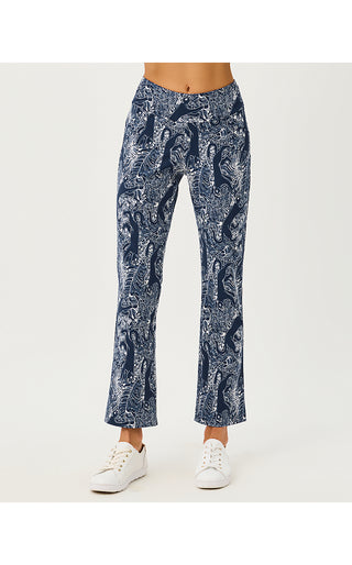 UPF 50+ Luxletic Corso Kick Flare Pant - Low Tide Navy Lil Palm Prowl