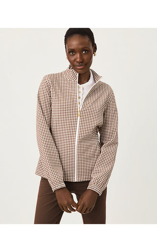 UPF 50+ Luxletic Ainsley Jacket - Coco Beach Mini Performance Gingham