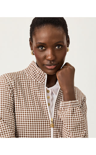 UPF 50+ Luxletic Ainsley Jacket - Coco Beach Mini Performance Gingham