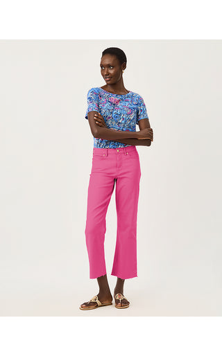 Lindessa High Rise Crop Jean - Pink Aster