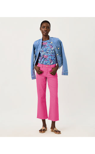 Lindessa High Rise Crop Jean - Pink Aster