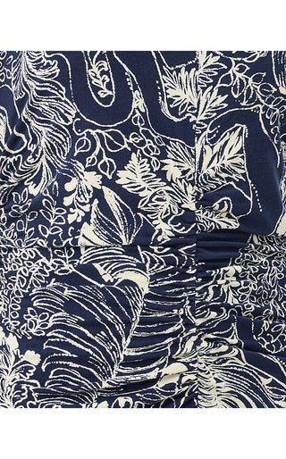 Upf 50+ Alma Midi Dress - Low Tide Navy Palm Prowl