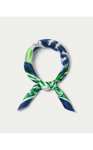 Poinciana Silk Scarf - Low Tide Navy Canine Couture Engineered
