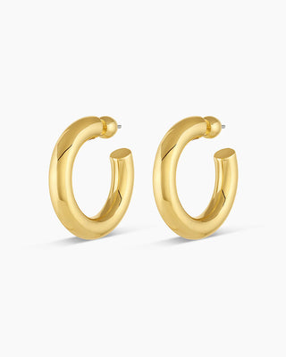Lou Statement Small Hoops - Gold