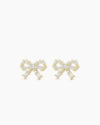 Fancy Bow Earrings - Gold