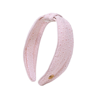 Eyelet Low Knot Headband - Conch Shell Pink