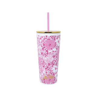 Tumbler with Straw - Conch Shell Pink Burst of Joy