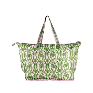Packable Tote - Textured Palm Stripe