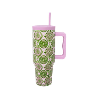 Stainless Steel 40 oz. Tumbler - Tropical Tiles