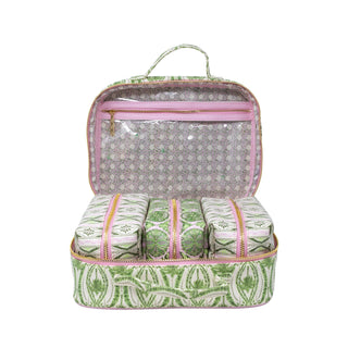 Toiletry Case - Textured Palm Stripe