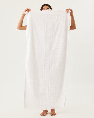 Gwp Jacquard Beach Towel - Resort White Shell Shine Engineered Gwp Jacquard Towel