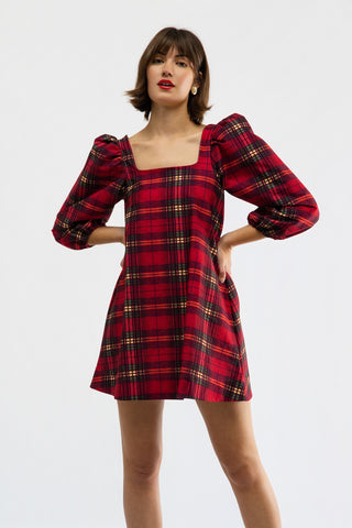 Collins Dress - Cabernet Plaid