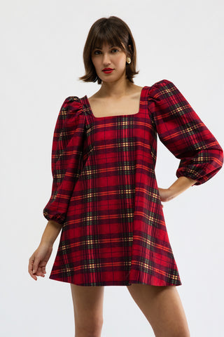 Collins Dress - Cabernet Plaid