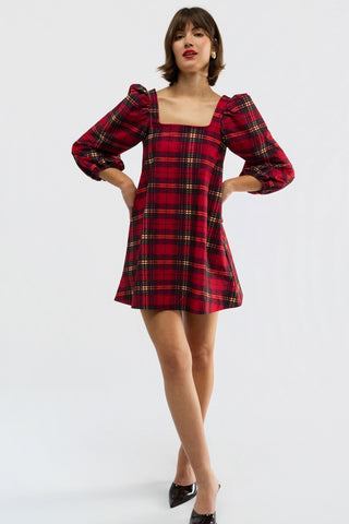 Collins Dress - Cabernet Plaid