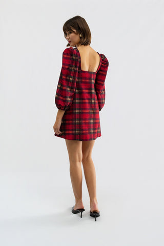 Collins Dress - Cabernet Plaid